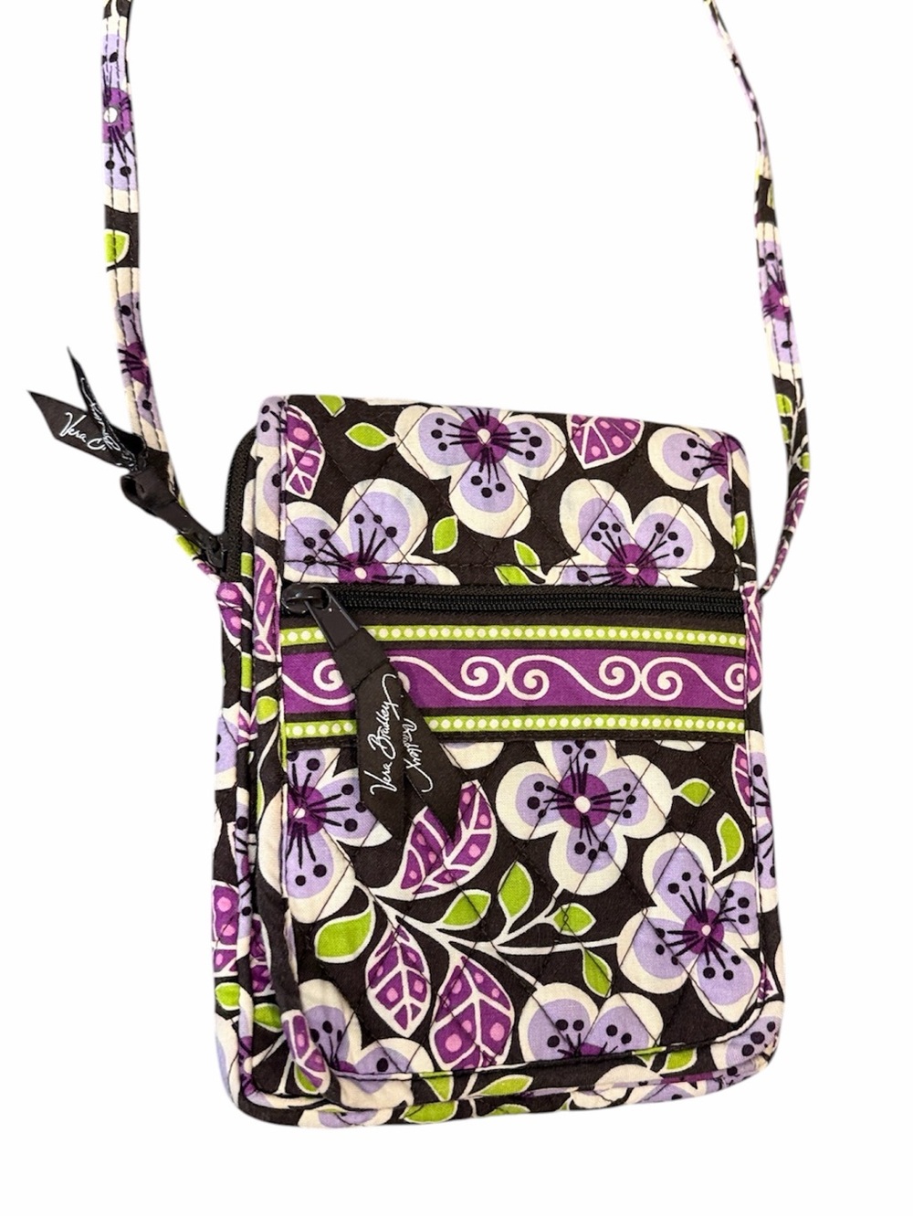 Vera Bradley plum petal pattern crossbody purse